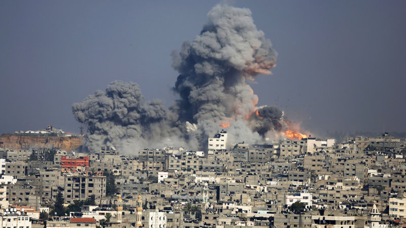 Bombardement israélien de la bande de Gaza.